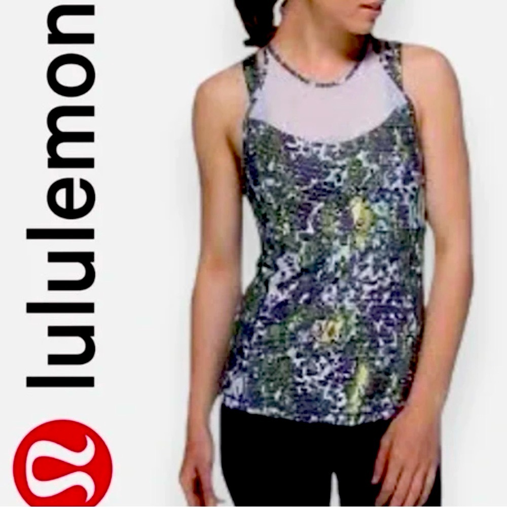 Lululemon Multicolor Patterned Racerback Tank Top Size 6 - Picture 4 of 14